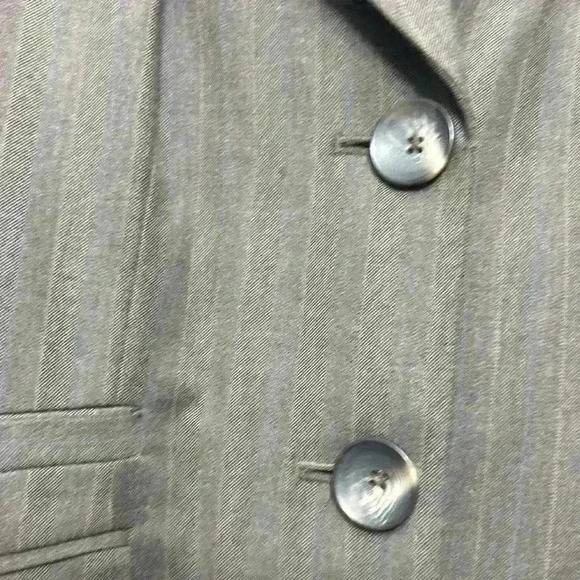 Merona Sz 14 Brown pin-striped lined single breasted blazer Item# 2S - Picture 4 of 7